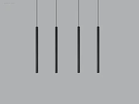 8 x solo tube slim design hanglamp zwart