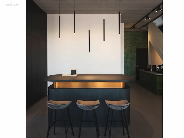 8 x solo tube slim design hanglamp zwart - afbeelding 3 van  9