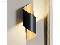 8 x swirl design wandlampen goud zwart - afbeelding 2 van  8