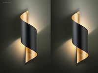 8 x swirl design wandlampen goud zwart - afbeelding 5 van  8