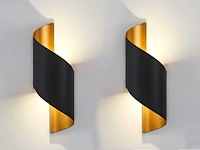 8 x swirl ip54 wandlampen goud zwart