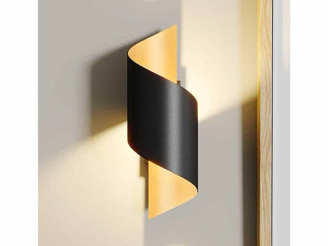 8 x swirl ip54 wandlampen goud zwart - afbeelding 6 van  9
