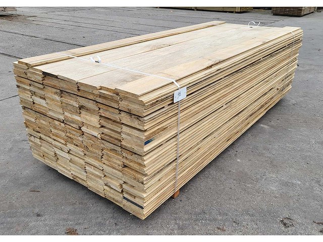 80m2 afrikaans eiken vloerdelen 18 x 140 mm, lengte 240cm ( 240x ) - afbeelding 2 van  6