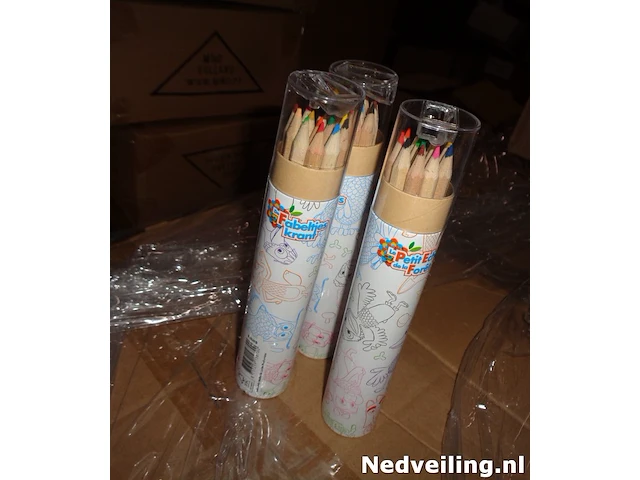 80x koker met 12 lange kleurpotloden peter panda de fabeltjeskrant - afbeelding 2 van  3