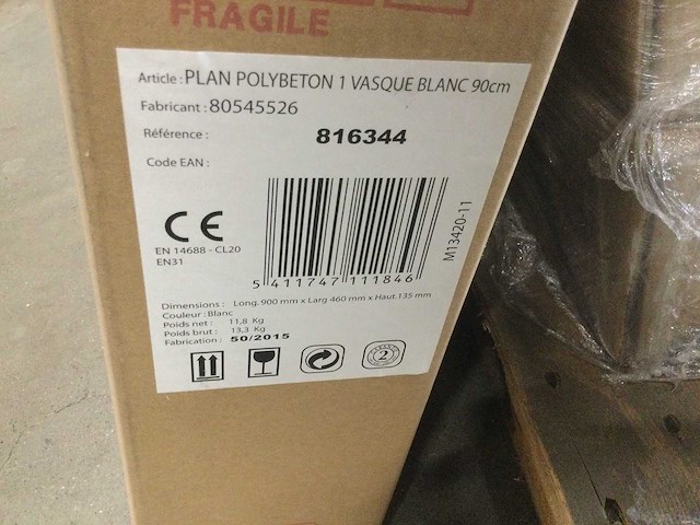 816344 - wasbak 90 cm (6x) - afbeelding 3 van  4