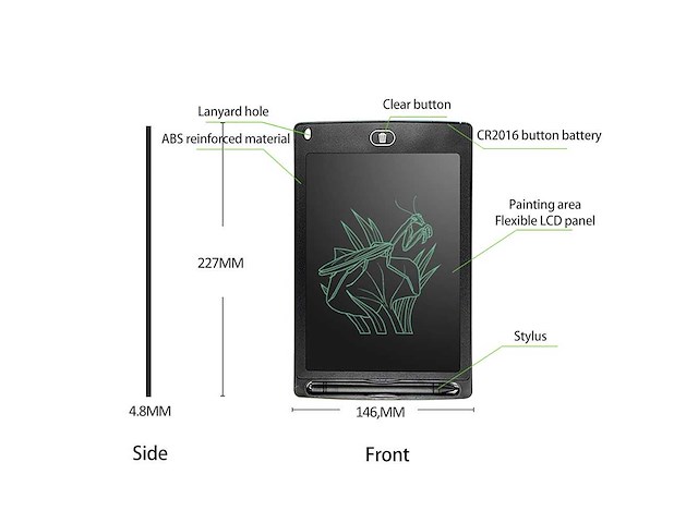 8.5” lcd elektronisch schrijf-/ tekenscherm (100x) - afbeelding 7 van  8