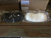 8x badkussens, wit/zwart - afbeelding 1 van  6