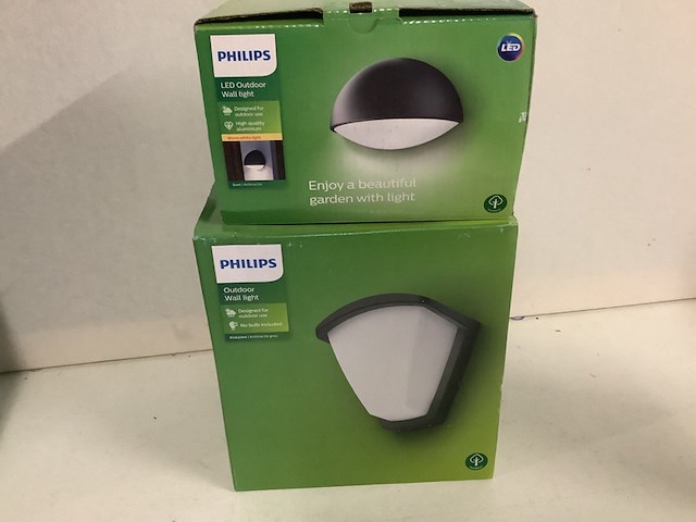8x binnen- en buiten lampen philips, diverse, kunststof/metaal - afbeelding 4 van  5