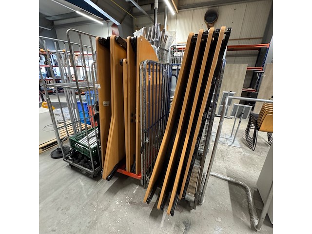 8x bureautafel en ronde tafel, beuken/zwart - afbeelding 3 van  3
