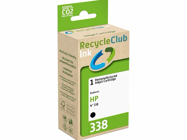 8x cartridge compatibel met hp 338 zwart, recycleclub - afbeelding 1 van  2