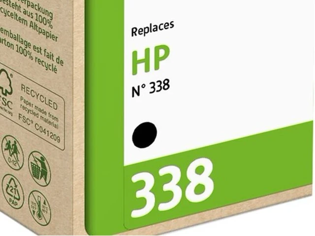 8x cartridge compatibel met hp 338 zwart, recycleclub - afbeelding 2 van  2