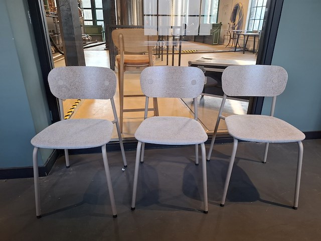 8x design kantine stoel planq, rebel chair za, grijs, bouwjaar 2023 - afbeelding 10 van  17