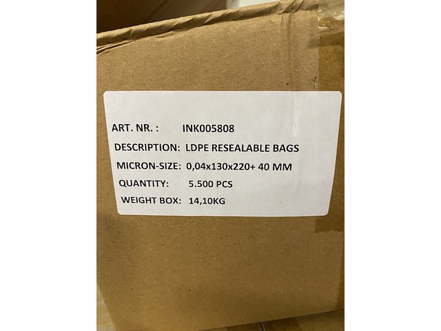 8x dozen a 5500 ldpe zakjes met plakstrip - afbeelding 5 van  5