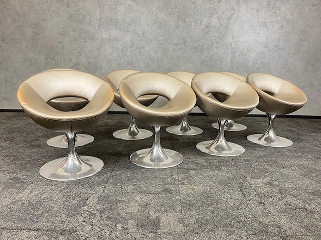 8x draaibare stoel - champagne - afbeelding 1 van  9