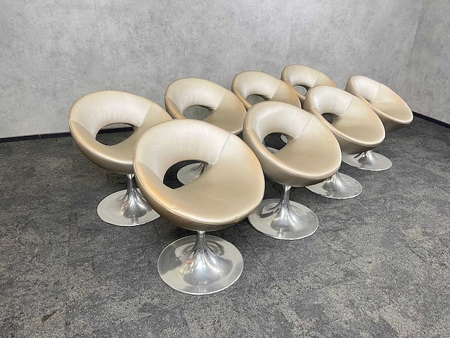 8x draaibare stoel - champagne - afbeelding 5 van  9
