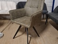 8x eetkamerstoel met armleuning, draaibaar groen - afbeelding 1 van  6