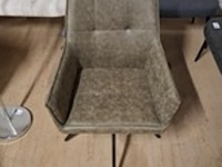 8x eetkamerstoel met armleuning, draaibaar groen - afbeelding 3 van  6