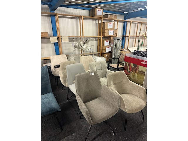 8x eetkamerstoelen, beige - afbeelding 1 van  7