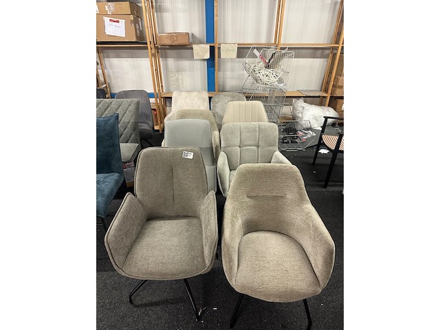 8x eetkamerstoelen, beige - afbeelding 2 van  7