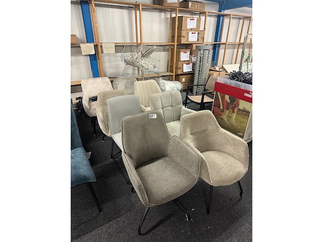 8x eetkamerstoelen, beige - afbeelding 3 van  7