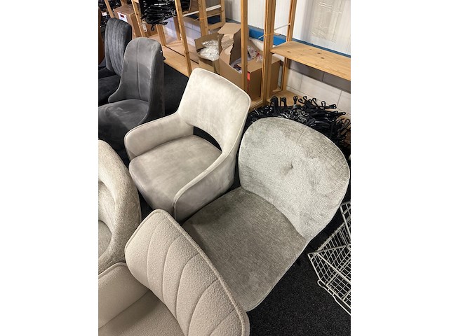 8x eetkamerstoelen, beige - afbeelding 6 van  7
