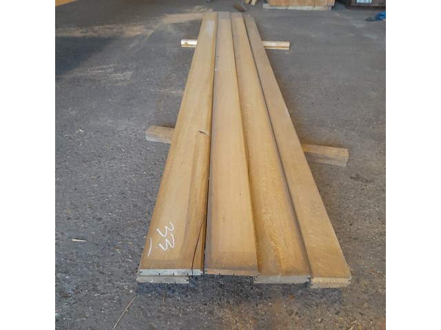 8x eiken geschaafde vloerdelen, ca. 30 mm dik, lengte voornamelijk 420 cm - afbeelding 1 van  4