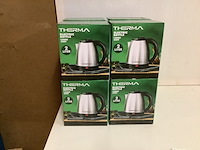 8x elektrische waterkokers therma, zilver/zwart - afbeelding 1 van  2