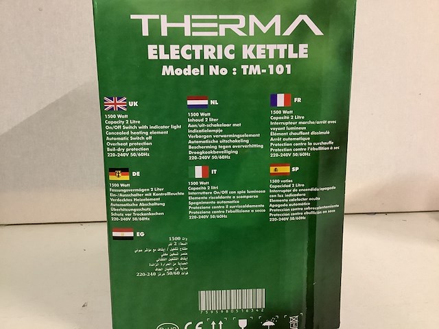 8x elektrische waterkokers therma, zilver/zwart - afbeelding 2 van  2