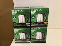 8x elektrische waterkokers therma, zilver/zwart - afbeelding 1 van  2
