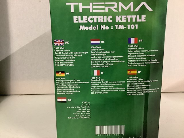 8x elektrische waterkokers therma, zilver/zwart - afbeelding 2 van  2