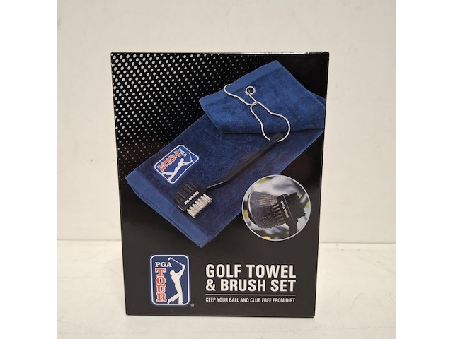 8x golf towel & brush set pga tour - afbeelding 1 van  2