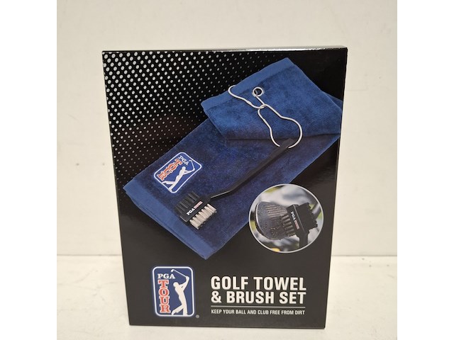 8x golf towel & brush set pga tour - afbeelding 1 van  2