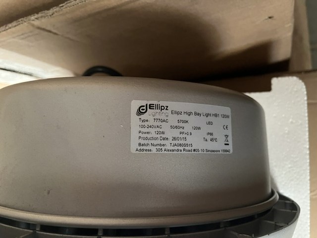 8x high bay light hb1 120w met industriële kap, ellipz lighting - afbeelding 6 van  7
