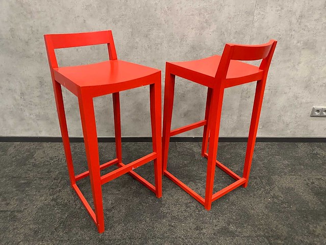 8x houten barkruk rood zh80 - afbeelding 8 van  9