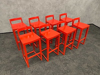 8x houten barkruk rood zh80 - afbeelding 4 van  9