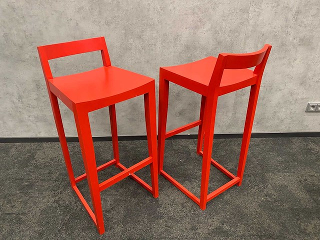 8x houten barkruk rood zh80 - afbeelding 3 van  9