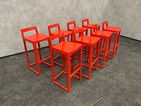 8x houten barkruk rood zh80 - afbeelding 2 van  8