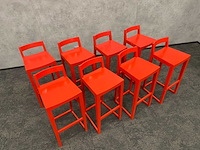 8x houten barkruk rood zh80 - afbeelding 4 van  8