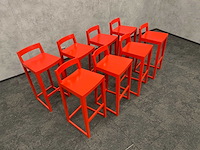 8x houten barkruk rood zh80 - afbeelding 5 van  8