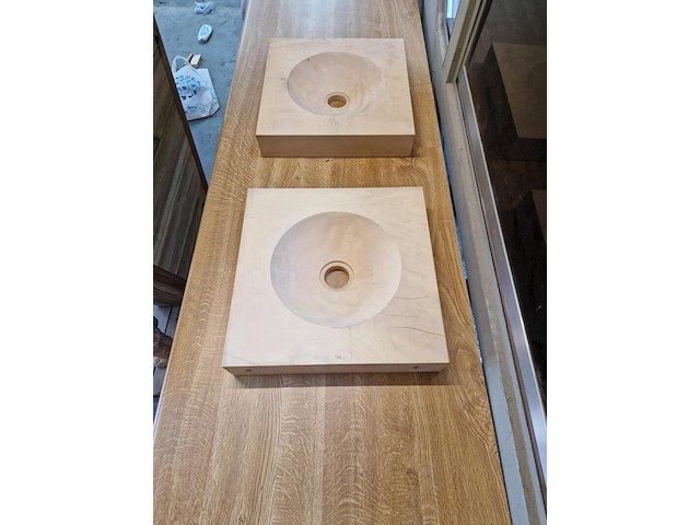 8x houten wasbakken - afbeelding 1 van  9