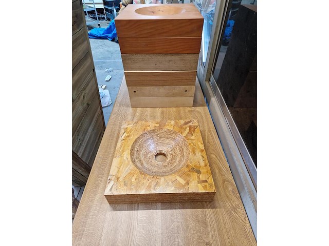 8x houten wasbakken - afbeelding 8 van  9