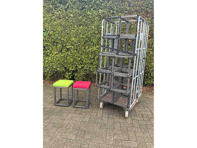 (8x) industriële kruk - voorzien van twee gekleurde zittingen - afbeelding 3 van  9