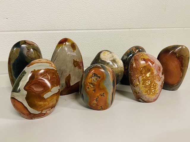 8x jaspis polychroom vrije vorm - afbeelding 1 van  8