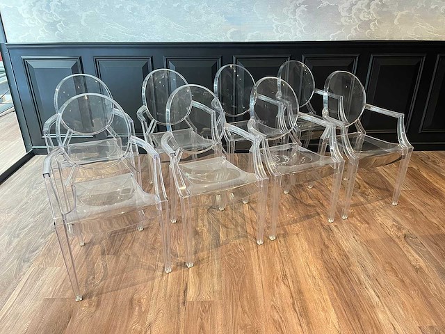 8x kartell louis ghost - design stoel - binnen/buiten - afbeelding 1 van  12