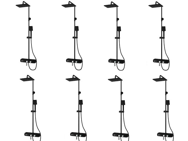 8x mawialux thermostatisch opbouw regendoucheset - digitaal display - afbeelding 1 van  5