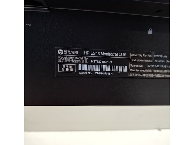 8x monitor, hp, e243, 2019 - afbeelding 29 van  34