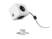 8x powercube extended duo usb type e designnest, wit grijs, met aardepin - afbeelding 2 van  3
