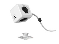 8x powercube extended duo usb type e designnest, wit grijs, met aardepin - afbeelding 2 van  3