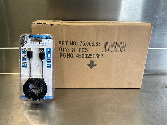 (8x) q-link usb c kabel - 2,5 mtr - afbeelding 1 van  6