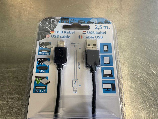 (8x) q-link usb c kabel - 2,5 mtr - afbeelding 3 van  6
